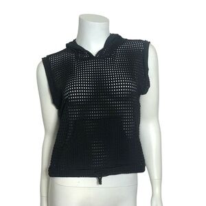 Chill By Will Perforated Hooded Muscle Tank in Black Size 2/M